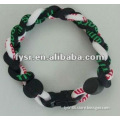 new design sport braided titanium wristband/sports team silicone wristband